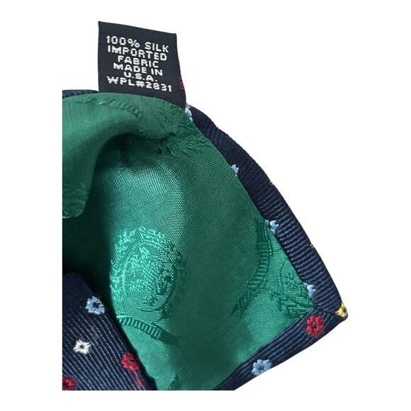 Tommy Hilfiger 100% Silk Tie Navy with Red Yellow Blue Geometric Pattern Made in - Picture 3 of 5
